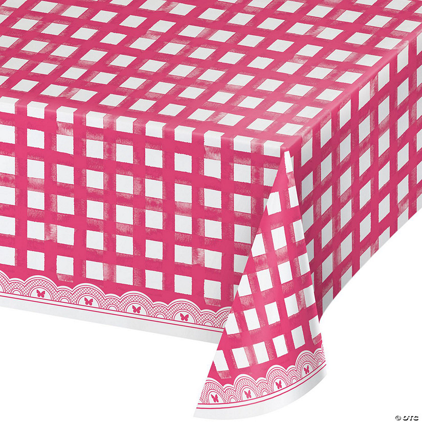 Dolly Parton Pink Gingham Paper Tablecloth, 3 ct Image