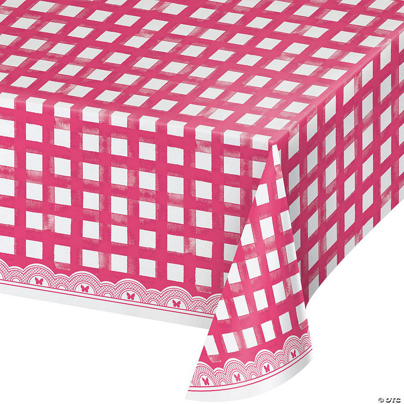 Dolly Parton Pink Gingham Paper Tablecloth, 3 ct Oriental Trading