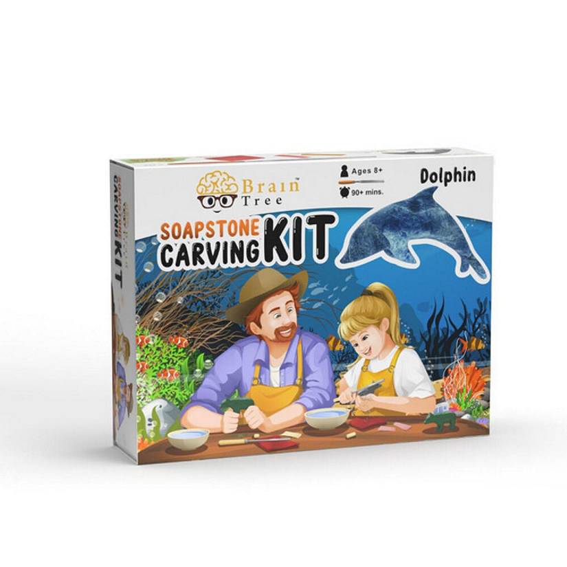 Dolphin Soapstone Carving Kit and Whittling, Carve Your Own Sculpture Image