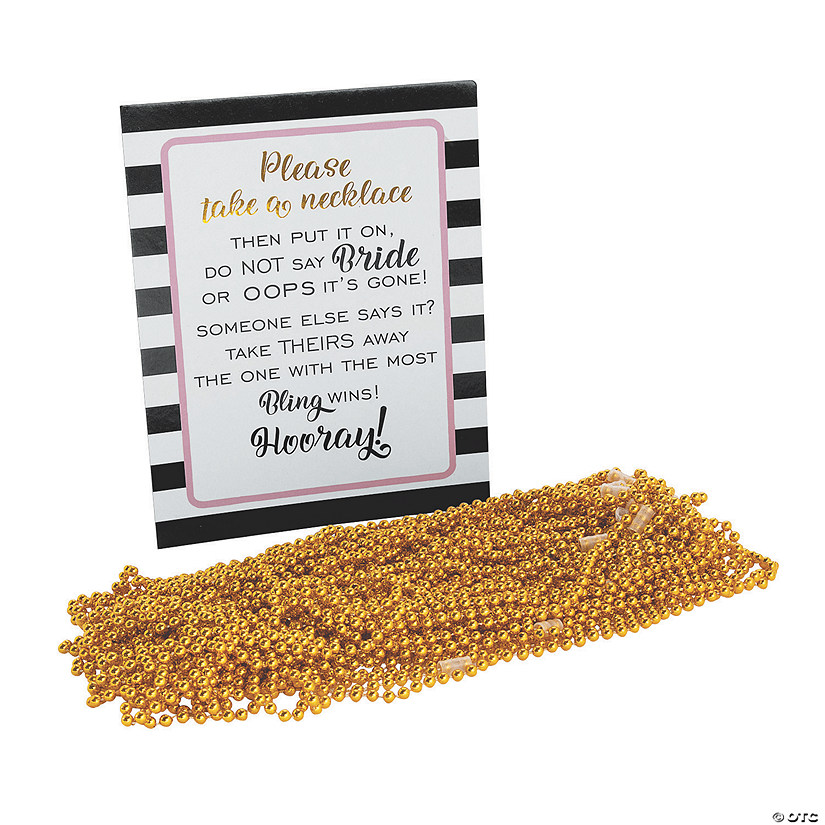 Don&#8217;t Say Bride Bridal Shower Game with Necklaces - 49 Pc. Image