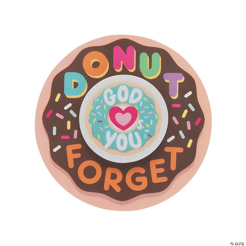 Donut Forget God Loves You Eraser Valentine Exchanges with Card for 24 Image