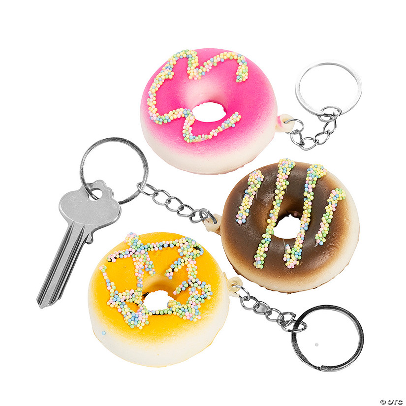 Donut Keychain Slow-Rising Squishies - 12 Pc. - Less than Perfect Image