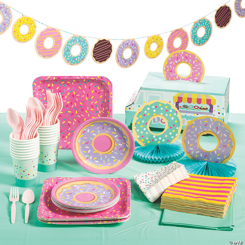 Donut Party Tableware Kit for 16 Guests Image