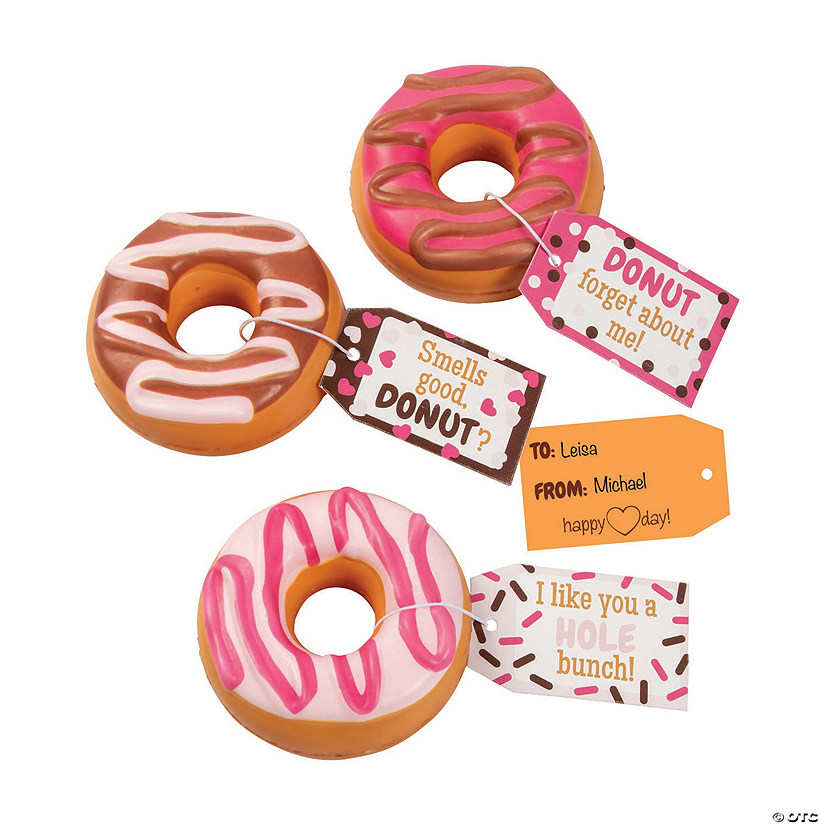Donut-Scented Slow-Rising Squishies Valentine Exchanges with Card for 6 Image