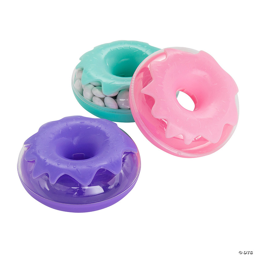Donut-Shaped BPA-Free Plastic Favor Containers - 12 Pc. Image