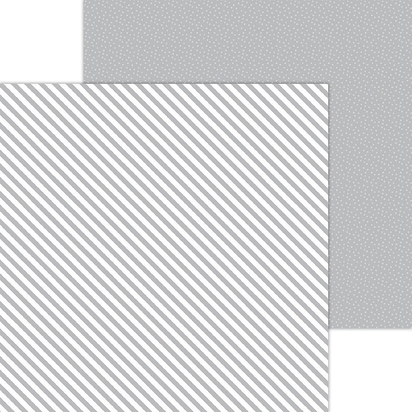Doodlebug Petite Prints Candy Stripe/Sprinkles Cardstock 12"Stone Gray