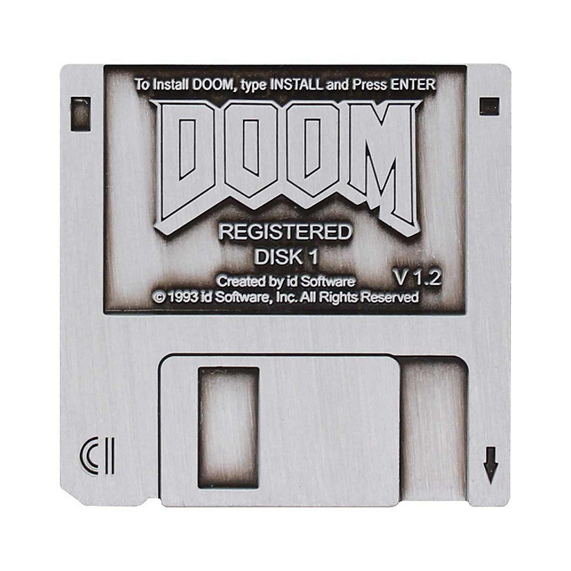Doom Floppy Disk Pin Badge Replica Image