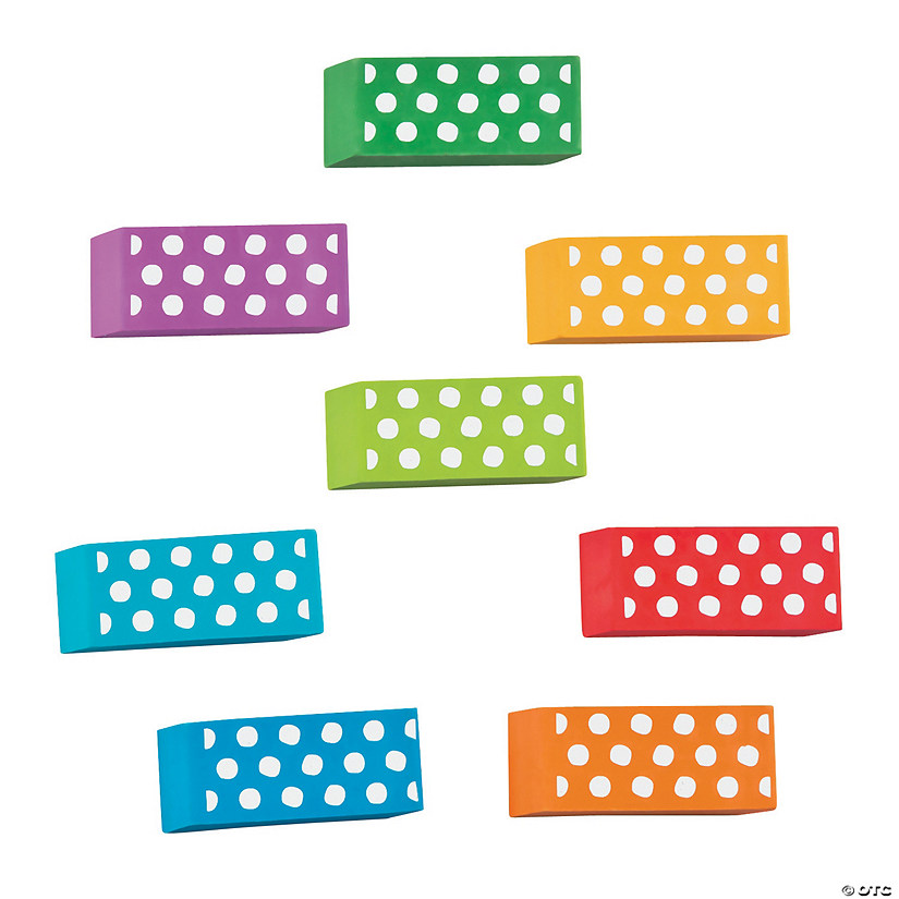 Dots Beveled Erasers - 24 Pc. Image