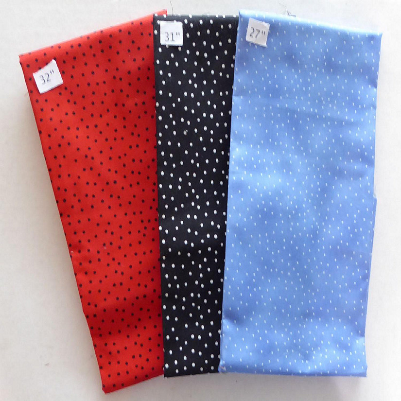 Dots Blue Red Black Cotton Fabric 2yd 21 in Last the Best End of Bolt Image
