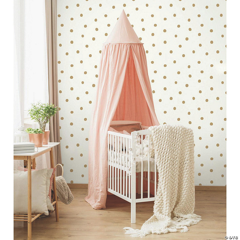 Dots Gold Peel & Stick Wallpaper Oriental Trading