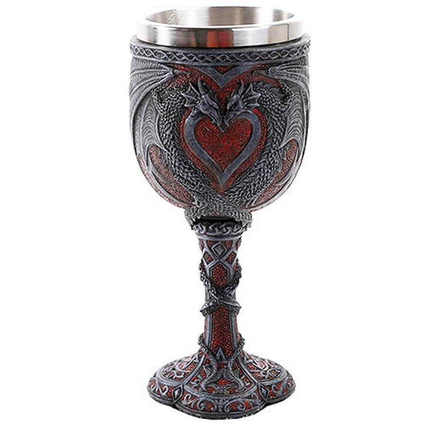 Double Dragon Goblet Chalice Wine Cup New Image