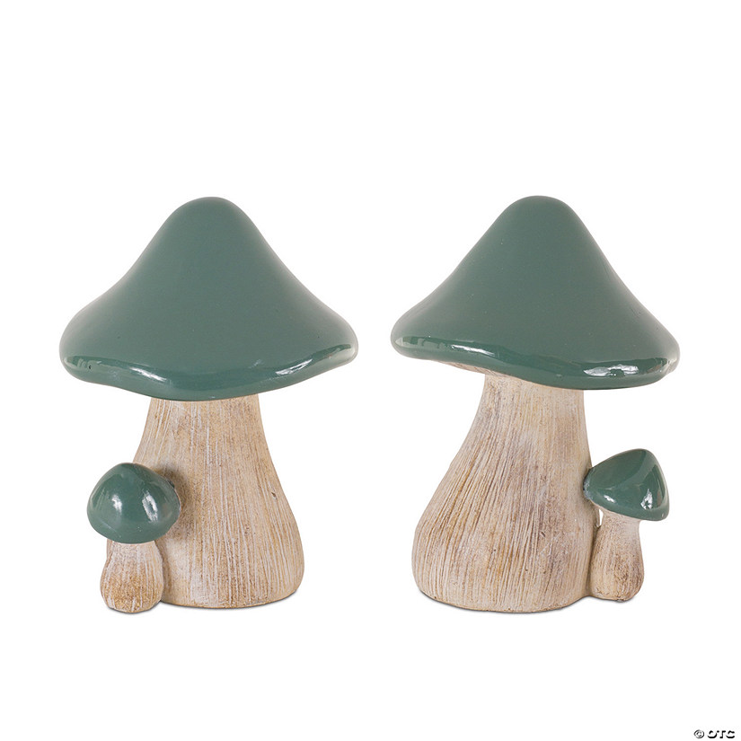 Double Garden Mushroom Decor (Set Of 2) 4.25"L X 6.25"H Resin Image