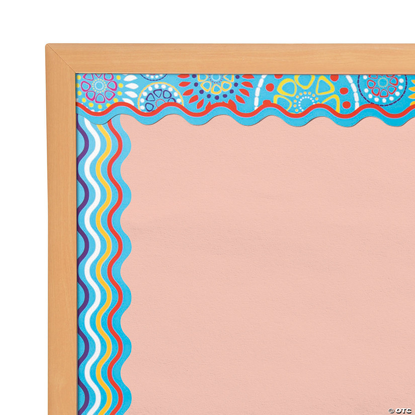 Double-Sided Bulletin Board Borders Scalloped Edge Moroccan Turquoise ...