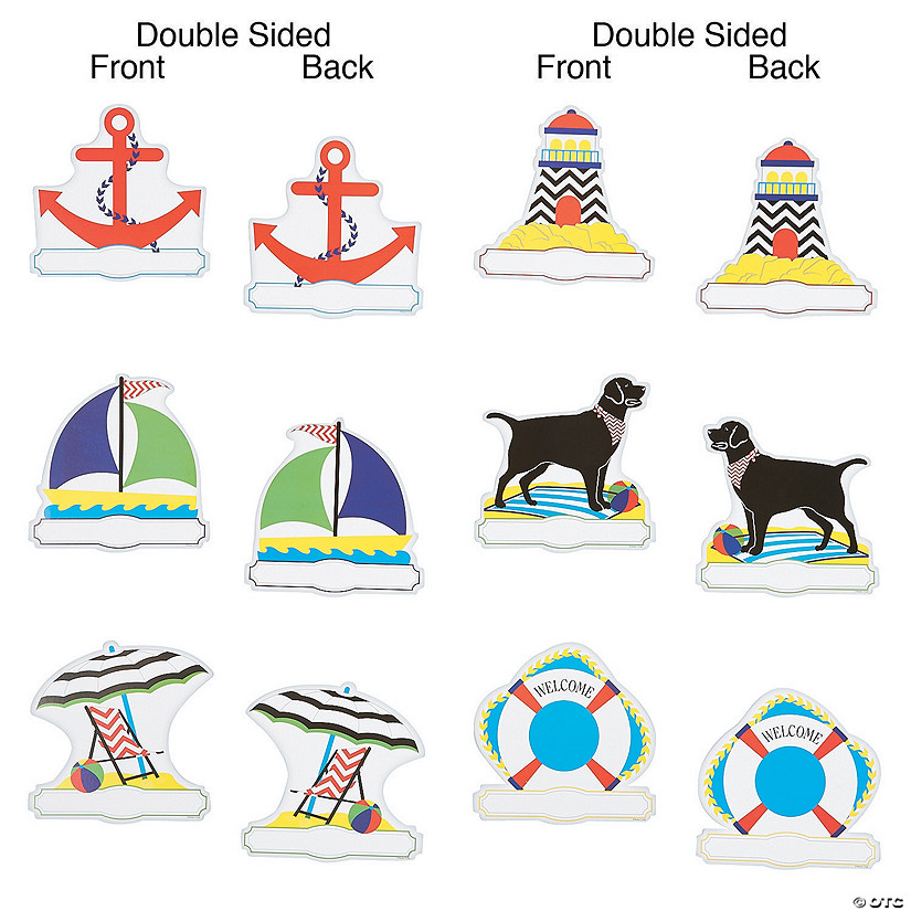 Double-Sided Chevron Nautical Cutouts - Discontinued