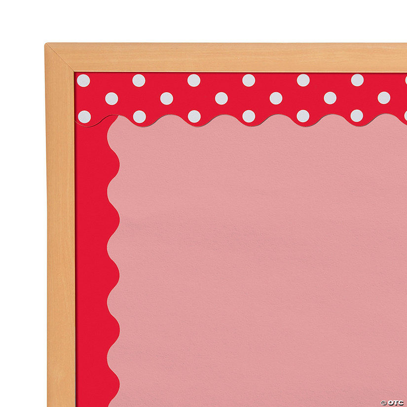 Double-Sided Solid & Polka Dot Bulletin Board Borders - Red - 12 Pc. Image
