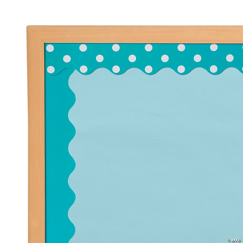 Double-Sided Solid & Polka Dot Bulletin Board Borders - Turquoise ...