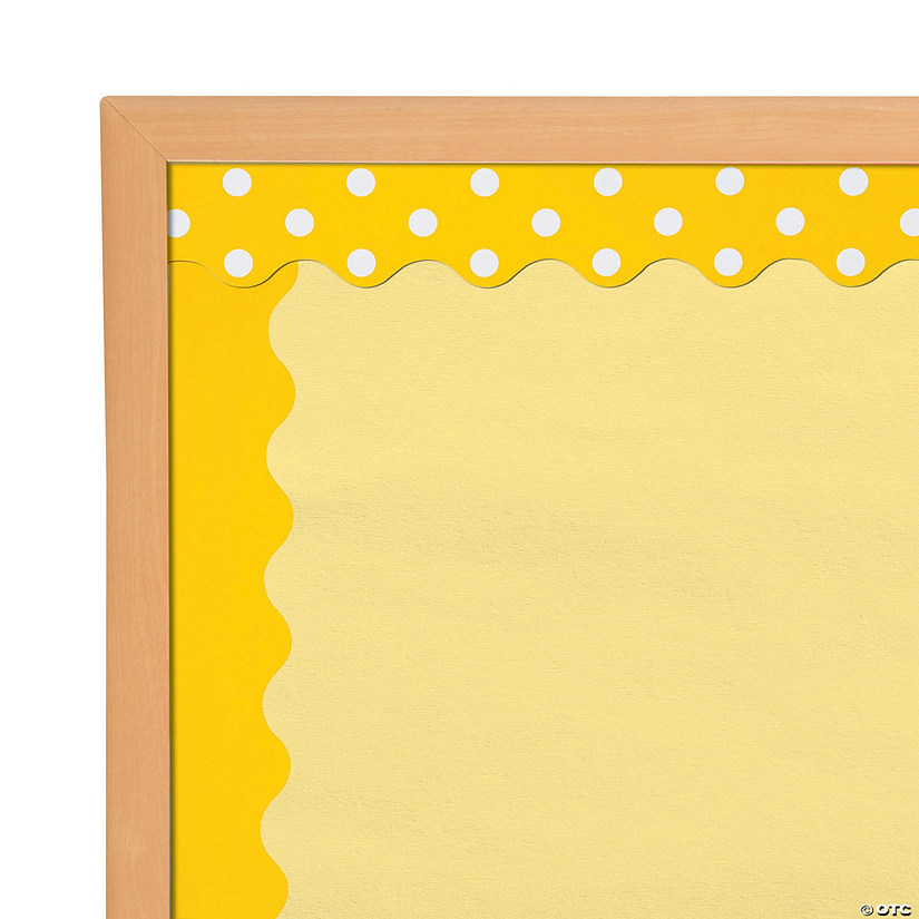 Double-Sided Solid & Polka Dot Bulletin Board Borders - Yellow - 12 Pc. Image