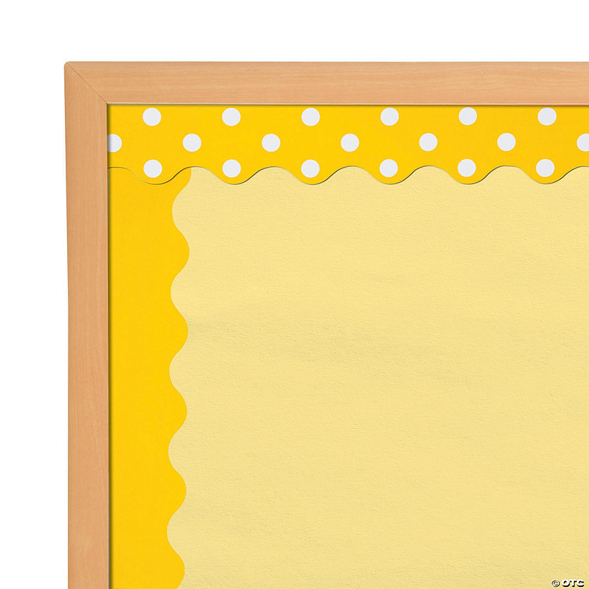 DoubleSided Solid & Polka Dot Bulletin Board Borders Yellow 12 Pc.