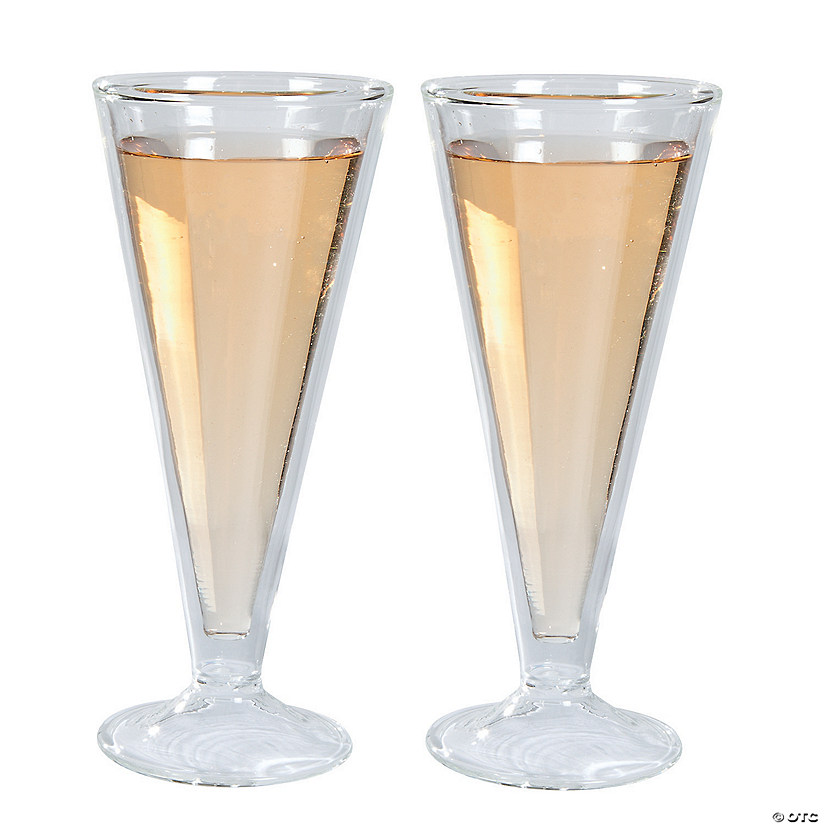 Double Wall Wedding Toasting Glass Champagne Flutes - 2 Ct. Image