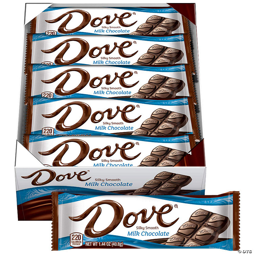 DOVE Full Size Milk Chocolate Bars, 1.44 oz, 18 Count