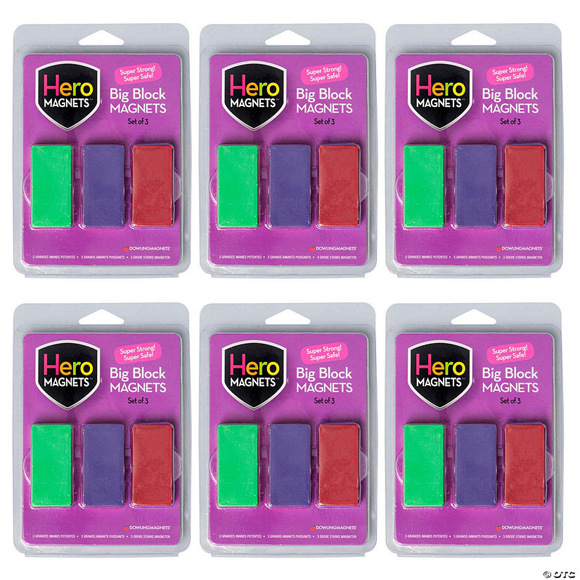 Dowling Magnets Hero Magnets: Big Block Magnets, 3 Per Pack, 6 Packs Image