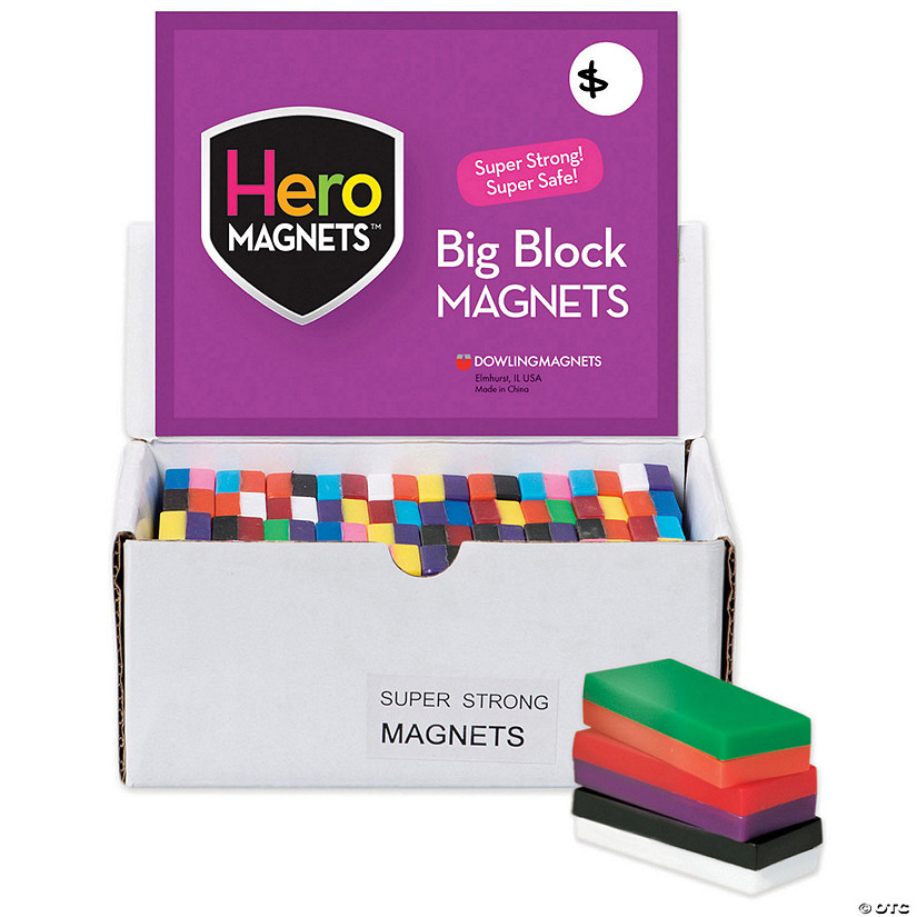 Dowling Magnets Hero Magnets Block Magnets, Display Box of 40 Image