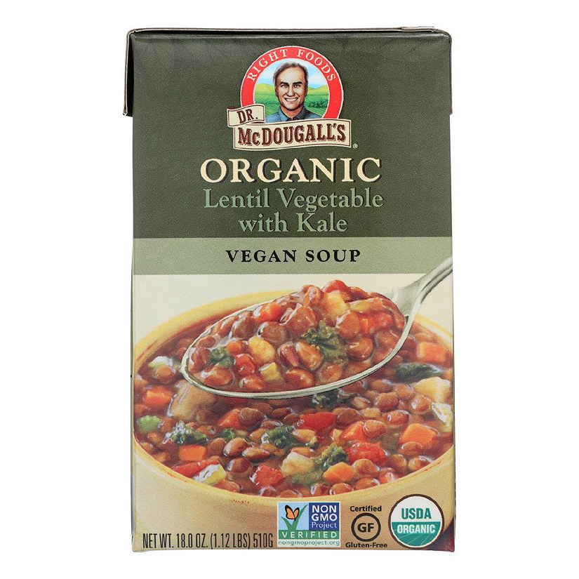 Dr. McDougall's Organic Lentil Vegetable Soup - Case of 6 - 18 oz. Image