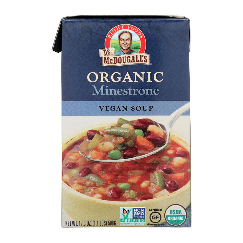 Dr. McDougall's Organic Minestrone Soup - Case of 6 - 17.6 oz.