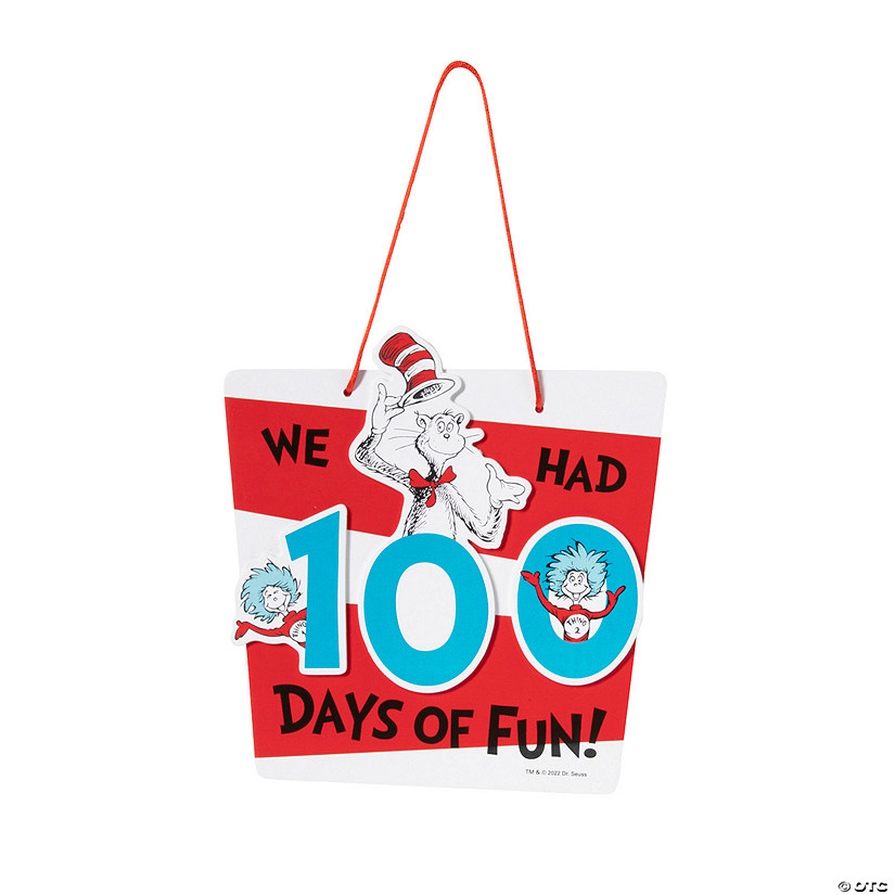 Dr. Seuss&#8482; 100th Day of School Sign Craft Kit - Makes 12 Image