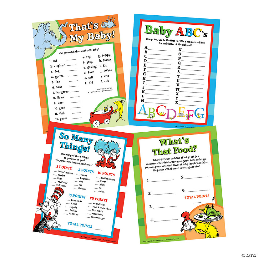 Dr. Seuss&#8482; Baby Shower Games for 24 Image