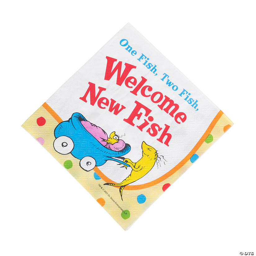 Dr. Seuss&#8482; Baby Shower One Fish Two Fish Luncheon Napkins - 16 Pc. Image