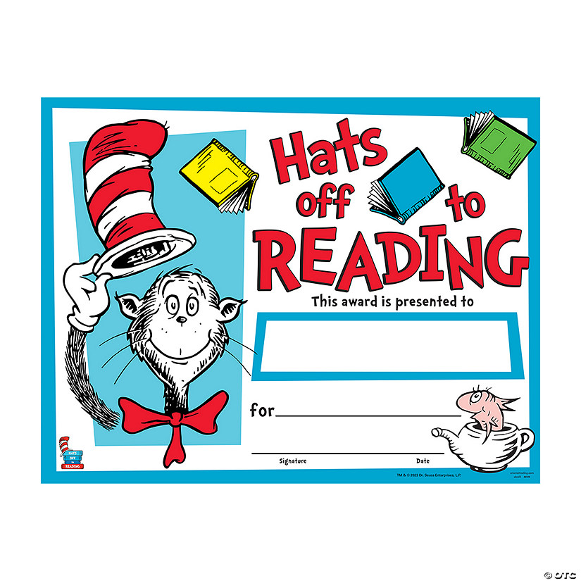 Dr. Seuss&#8482; Hats Off to Reading Certificates - 25 Pc. Image