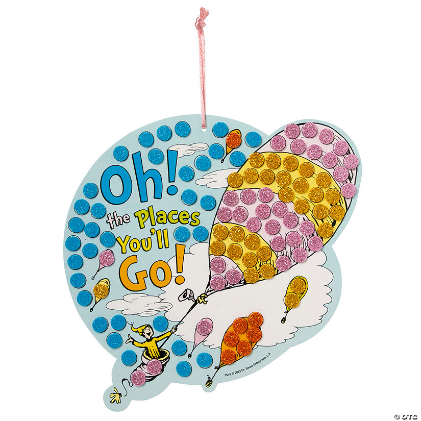 Dr. Seuss&#8482; Oh, the Places You&#8217;ll Go Glitter Sign Craft Kit - Makes 12 Image
