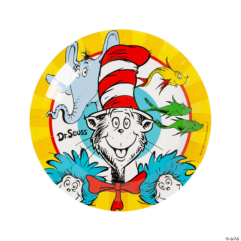 Dr. Seuss&#8482; Party Horton & The Cat in the Hat Friends Paper Dinner Plates - 8 Ct. Image