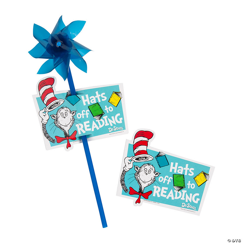 Dr. Seuss&#8482; The Cat in the Hat&#8482; Reading Pinwheels with Card - 36 Pc. Image