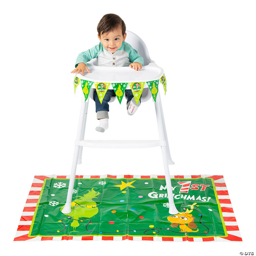 Dr. Seuss&#8482; The Grinch 1st Christmas High Chair Decorating Kit - 2 Pc. Image