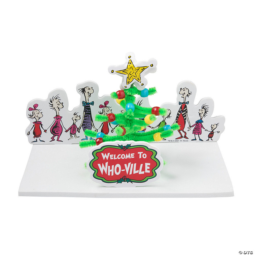 Dr. Seuss&#8482; The Grinch 3D Who-Ville Christmas Tree Craft Kit - Makes 12 Image