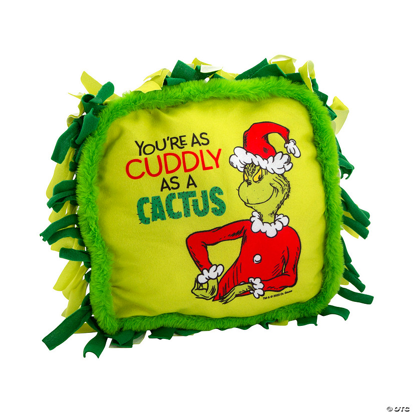 Dr. Seuss&#8482; The Grinch Cactus Tied Pillow with Fur Trim Craft Kit - Makes 6 Image