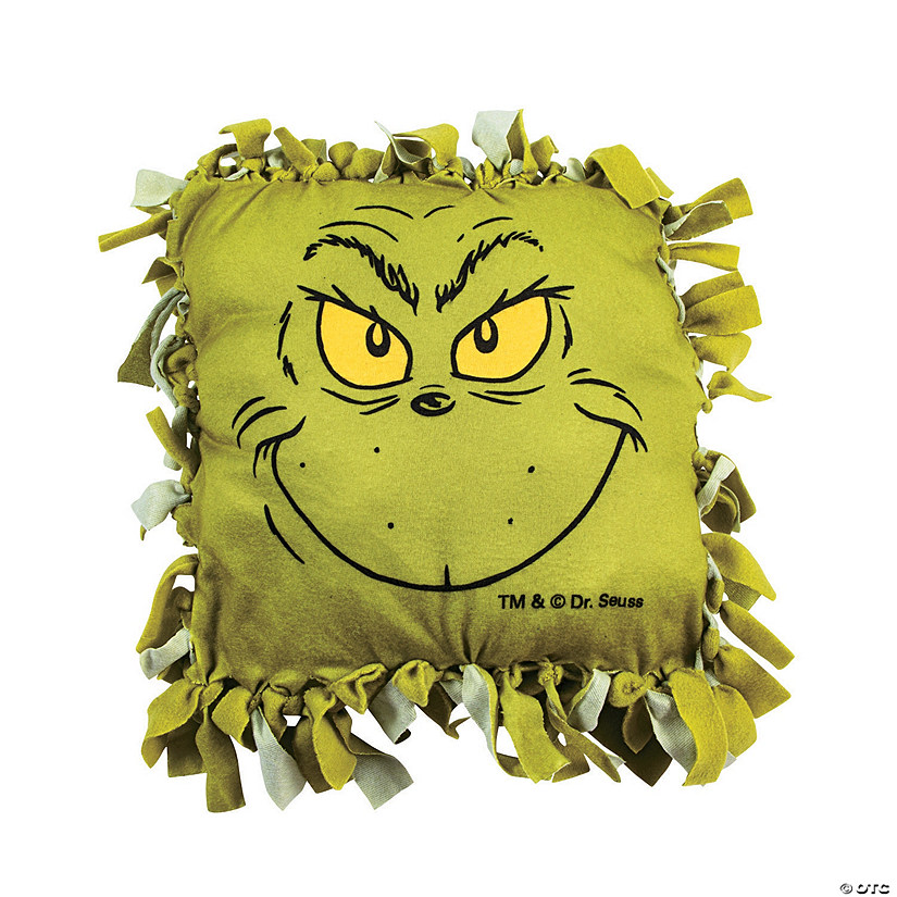 Dr. Seuss&#8482; The Grinch Christmas Fleece Tied Pillow Craft Kit - Makes 6 Image