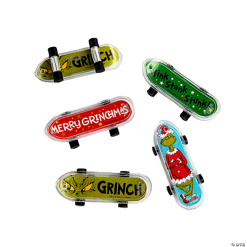 Dr. Seuss&#8482; The Grinch Christmas Mini Skateboards - 36 Pc. Image