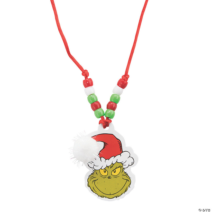 Dr. Seuss&#8482; The Grinch Christmas Pom-Pom Necklace Craft Kit - Makes 12 Image