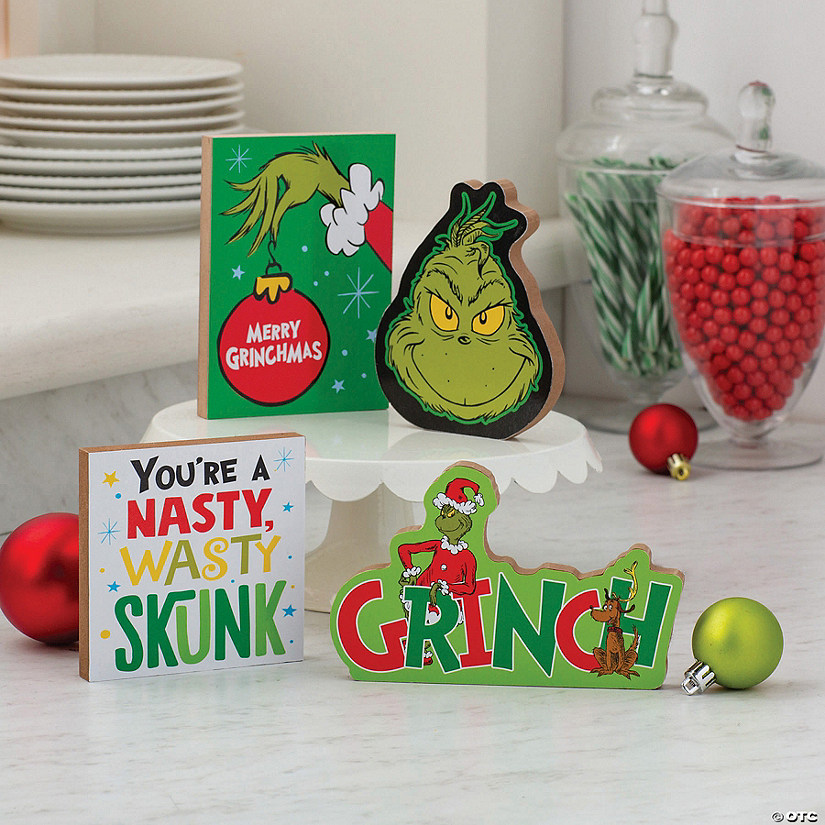 Dr. Seuss&#8482; The Grinch Christmas Tabletop Blocks - 4 Pc. Image