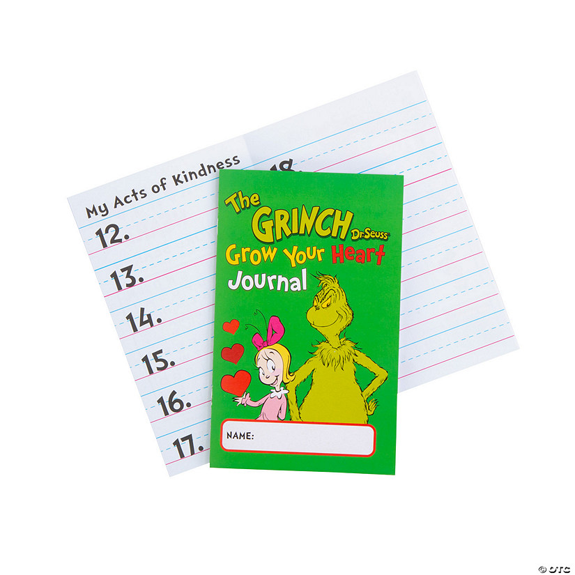 Dr. Seuss&#8482; The Grinch Christmas Writing  & Activity Journals with Stickers - 12 Pc. Image