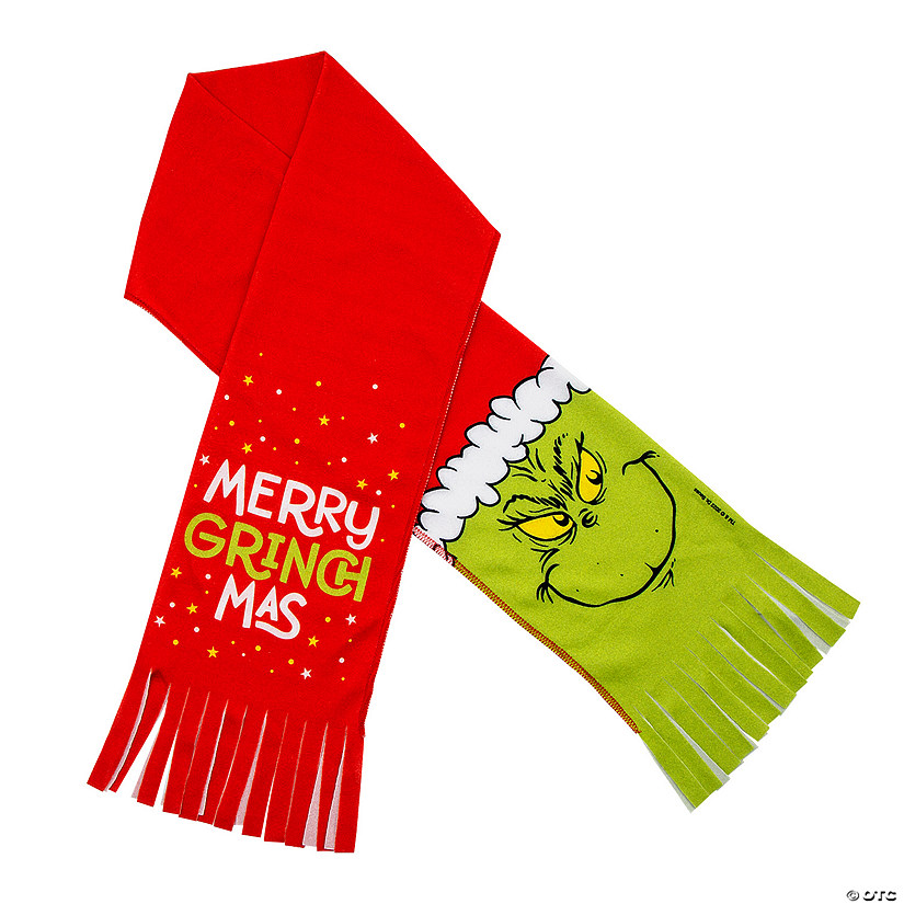 Dr. Seuss&#8482; The Grinch Fleece Tied Scarf Craft Kit - Makes 6 Image