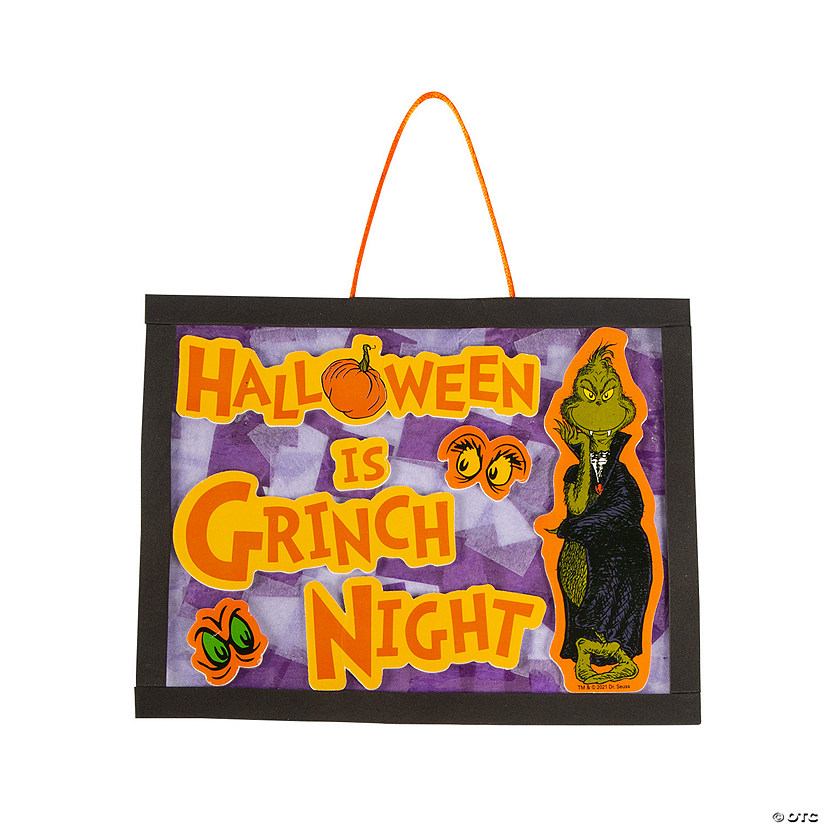 Dr. Seuss&#8482; The Grinch Halloween Tissue Paper Sign Craft Kit - Makes 12 Image