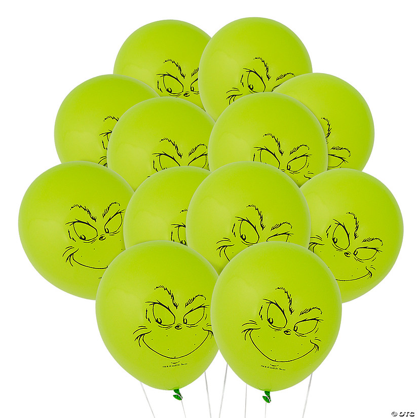 Dr. Seuss&#8482; The Grinch Latex Balloons - 12 Pc. Image