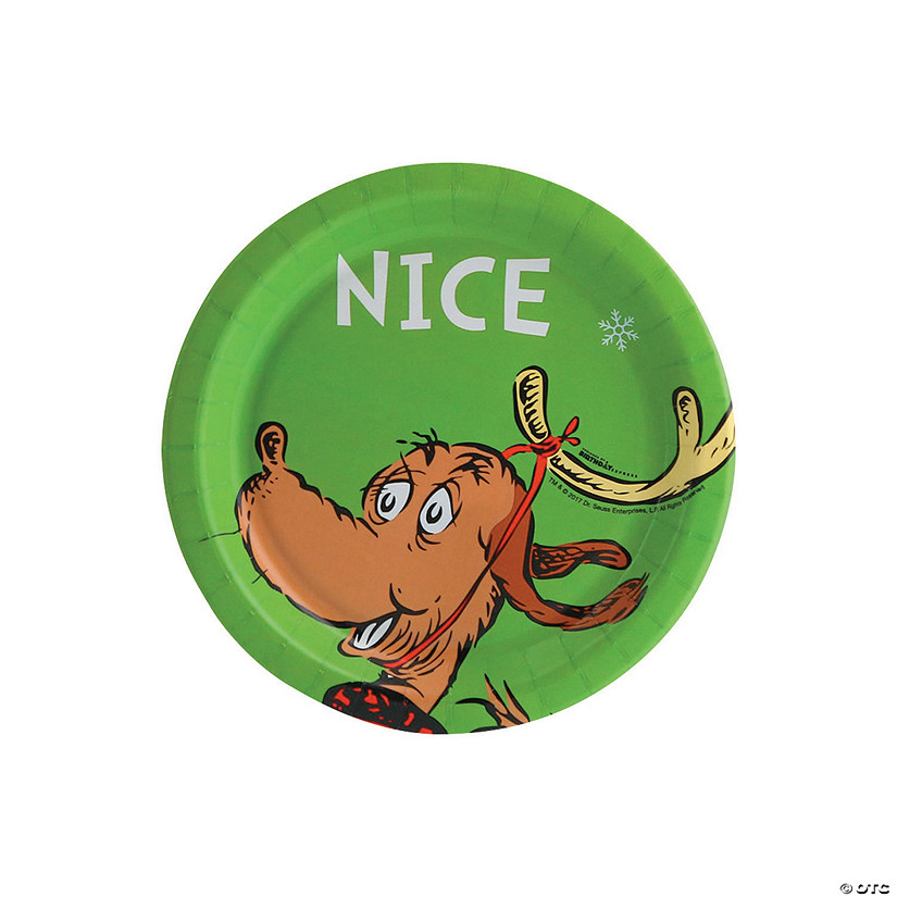Dr. Seuss&#8482; The Grinch Nice Paper Dessert Plates - 8 Ct. Image