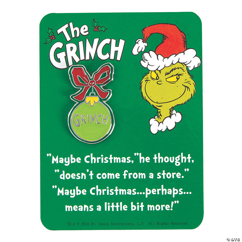 Dr. Seuss&#8482; The Grinch Pins with Card - 12 Pc. Image