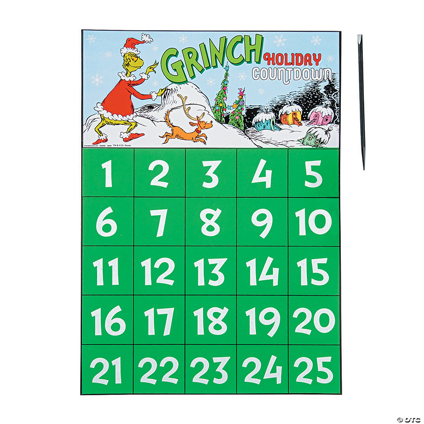 Dr. Seuss&#8482; The Grinch Scratch &#8217;N Reveal Advent Calendars - 12 Pc. Image