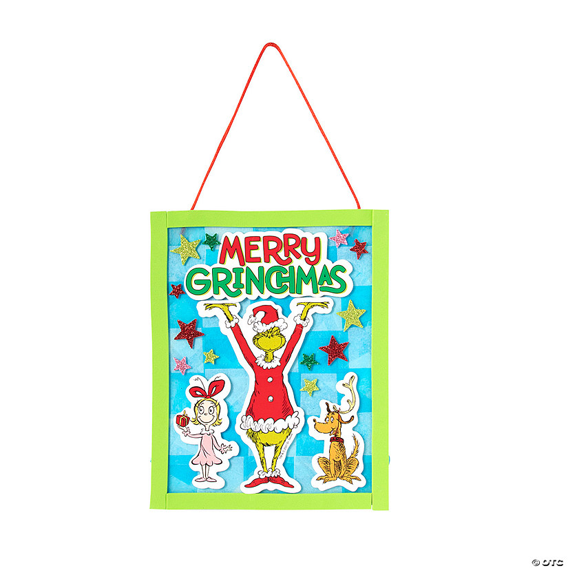 Dr. Seuss&#8482; The Grinch Tissue Paper Christmas Sign Craft Kit - Makes 12 Image